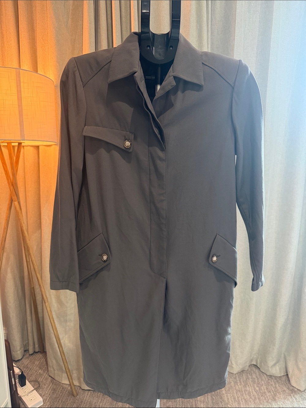 Geoffrey Beene Gray Trench Coat